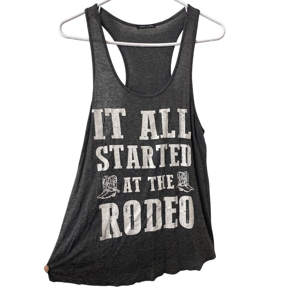 Sweet Claire Tank Top Size Small It All Started At The Rodeo Western Racerback